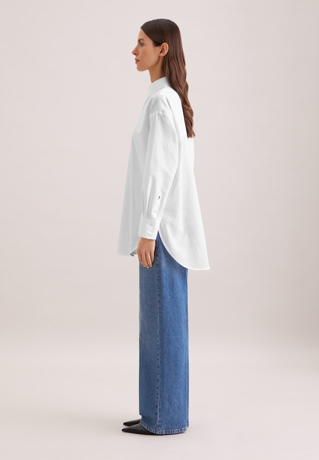 Oxford Hemdbluse Oversized mit tiefer Passe in Weiß |  Seidensticker Onlineshop