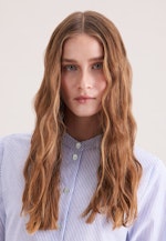 Stand Collar Blouse with High Cuffs in Mittelblau |  Seidensticker Onlineshop