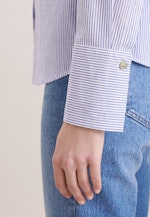 Stand Collar Blouse with High Cuffs in Mittelblau |  Seidensticker Onlineshop