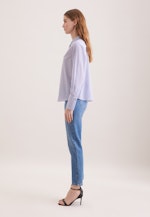 Stand Collar Blouse with High Cuffs in Mittelblau |  Seidensticker Onlineshop