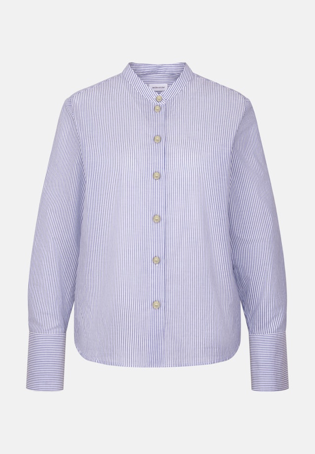 Stehkragenbluse mit hoher Manschette in Mittelblau |  Seidensticker Onlineshop