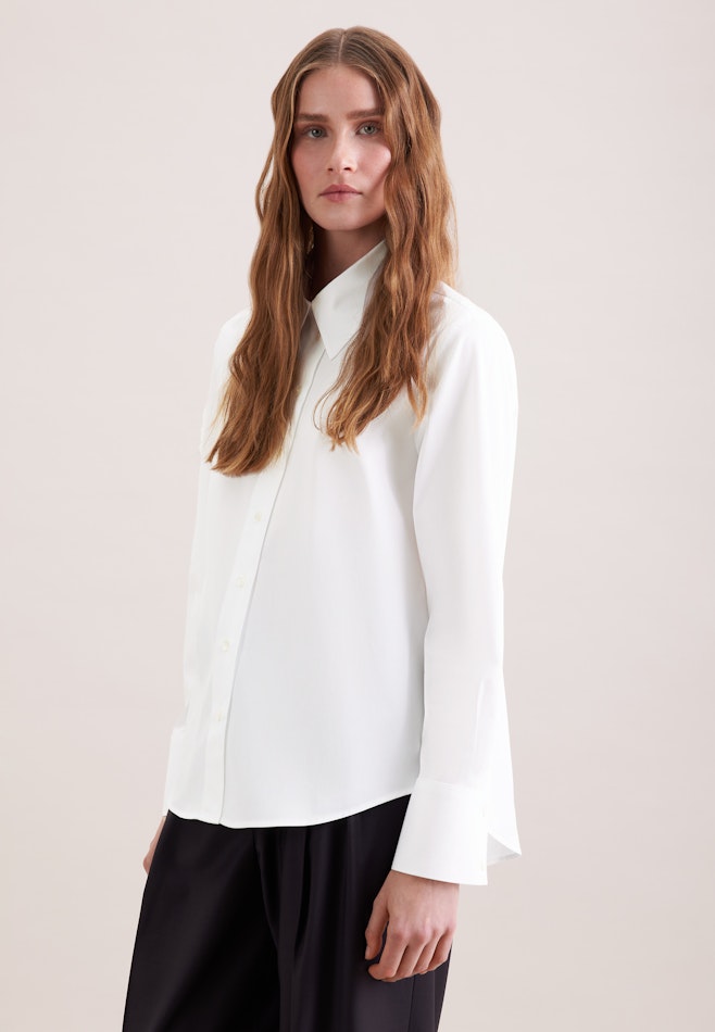 Hemdbluse in A- Linie aus Baumwolltwill in Weiß | Seidensticker Onlineshop