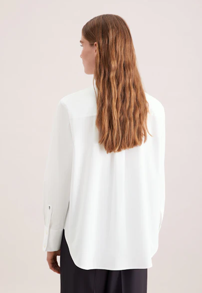 Chemisier en sergé en coton ligne A in Blanc |  Seidensticker Onlineshop