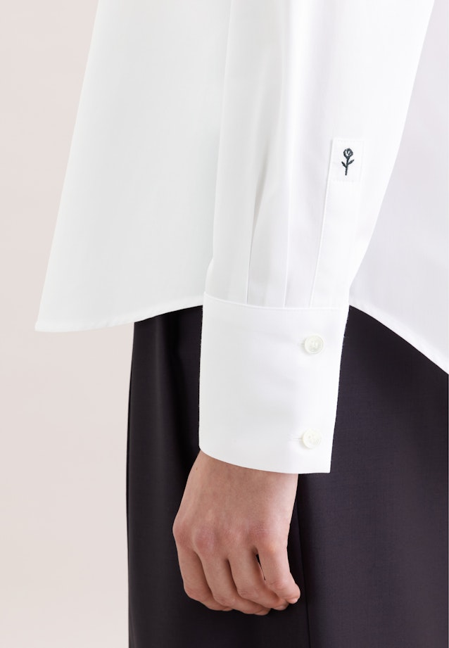 Hemdbluse in A- Linie aus Baumwolltwill in Weiß |  Seidensticker Onlineshop