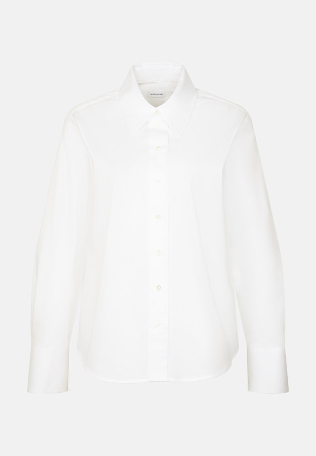 Hemdbluse in A- Linie aus Baumwolltwill in Weiß |  Seidensticker Onlineshop