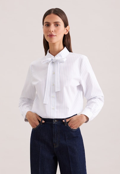 Hemdbluse mit abnehmbarer Schluppe in Hellblau |  Seidensticker Onlineshop