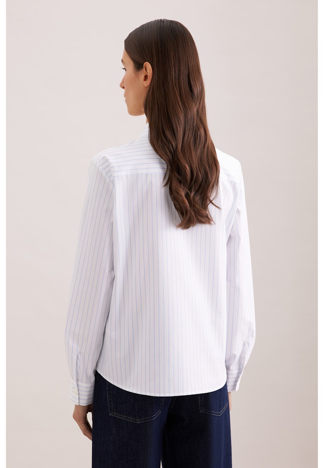 Hemdbluse mit abnehmbarer Schluppe in Hellblau | Seidensticker Onlineshop