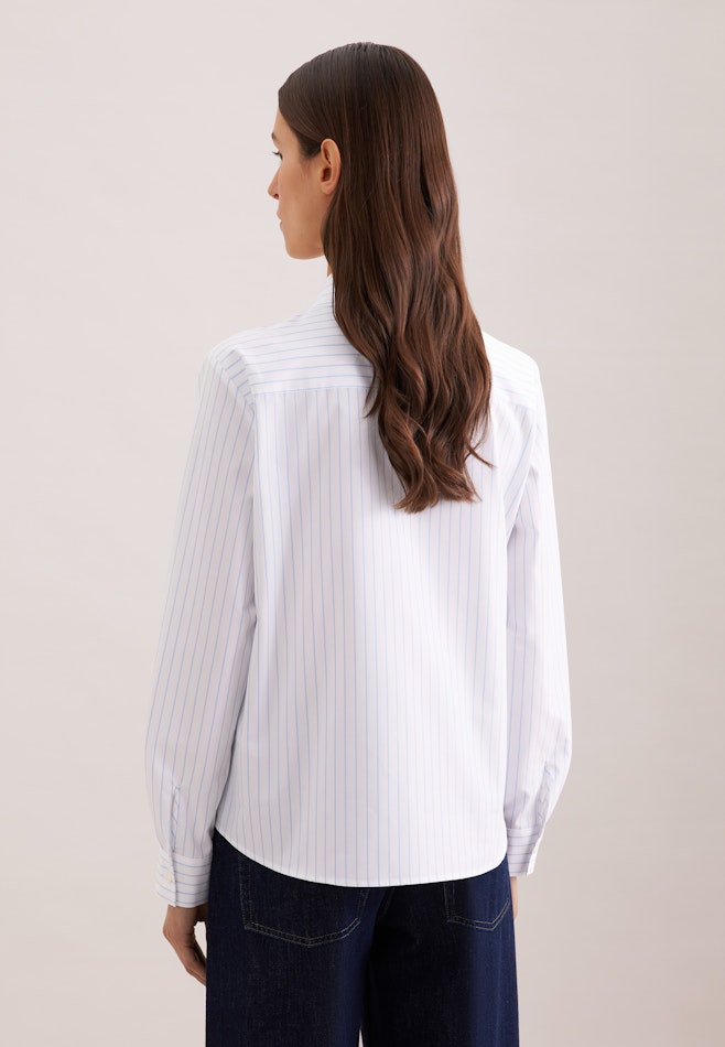 Hemdbluse mit abnehmbarer Schluppe in Hellblau | Seidensticker Onlineshop