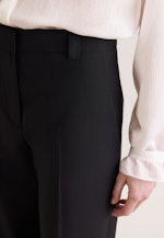 Schmale Hose mit Bügelfalten aus einer Wollmischung in Noir |  Seidensticker Onlineshop