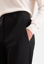 Pantalon ajusté avec plis en mélange de laine in Noir |  Seidensticker Onlineshop