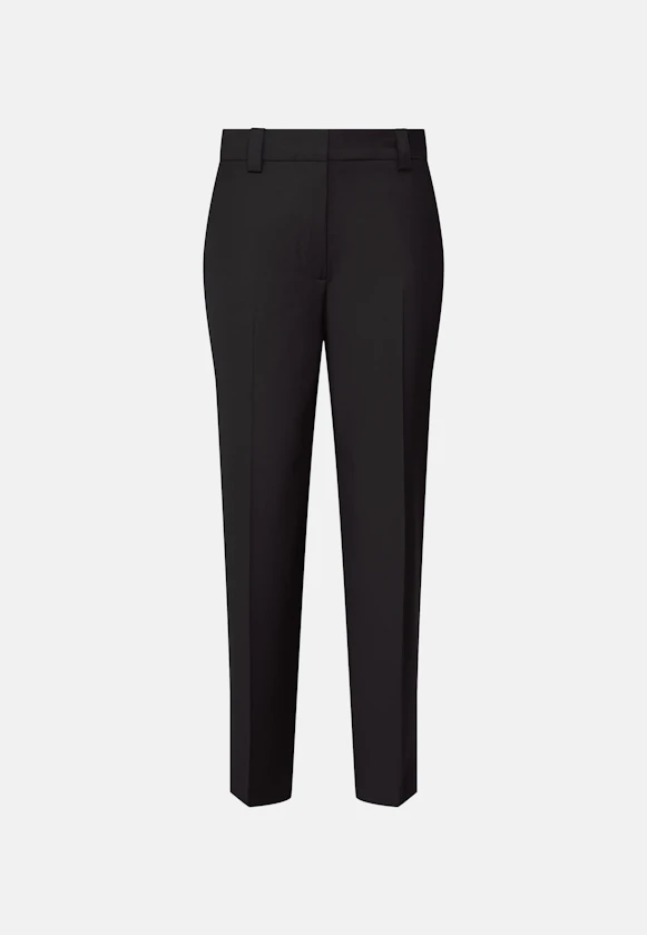 Pantalon ajusté avec plis en mélange de laine in Noir |  Seidensticker Onlineshop