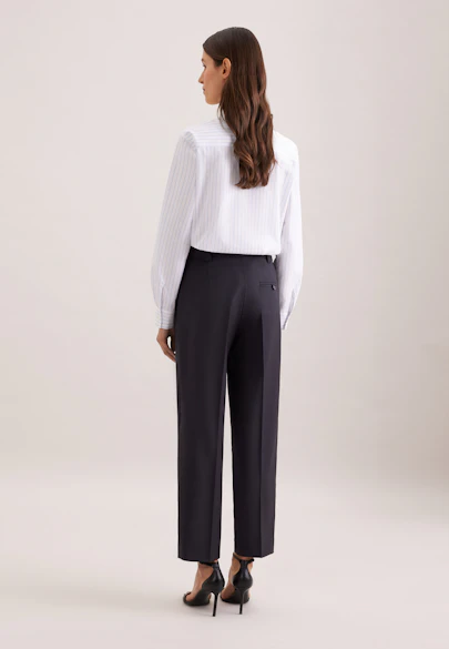 Pantalon ajusté avec plis en mélange de laine in Bleu Foncé |  Seidensticker Onlineshop