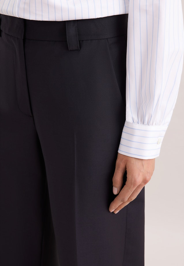 Schmale Hose mit Bügelfalten aus einer Wollmischung in Dark Navy |  Seidensticker Onlineshop