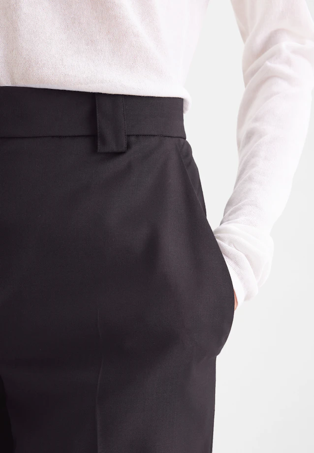 Slim trousers with creases made of wool-blend in Dunkelblau |  Seidensticker Onlineshop
