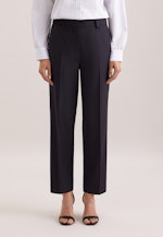 Schmale Hose mit Bügelfalten aus einer Wollmischung in Dunkelblau |  Seidensticker Onlineshop