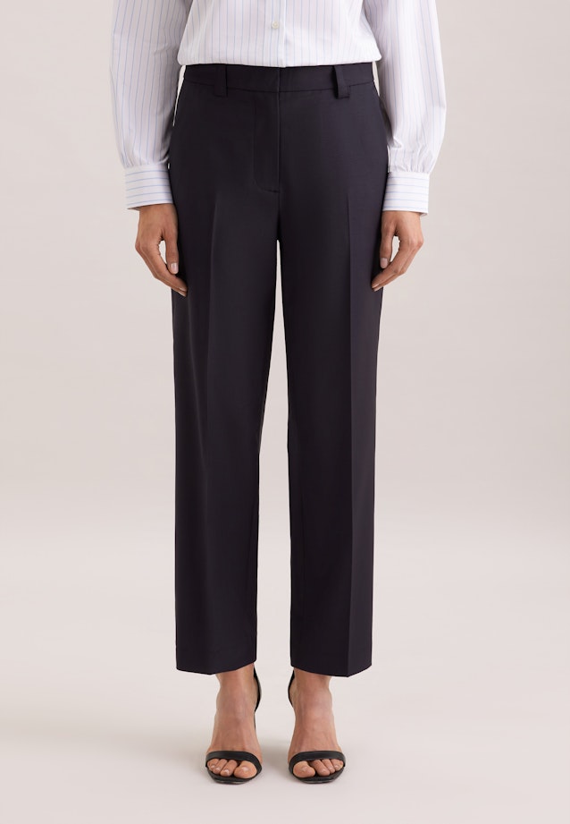 Schmale Hose mit Bügelfalten aus einer Wollmischung in Dark Navy |  Seidensticker Onlineshop