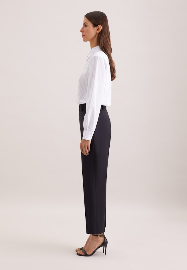 Schmale Hose mit Bügelfalten aus einer Wollmischung in Dunkelblau |  Seidensticker Onlineshop