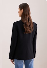 Zweireihiger Blazer mit aufgesetzten Taschen aus einer Wollmischung in Noir |  Seidensticker Onlineshop