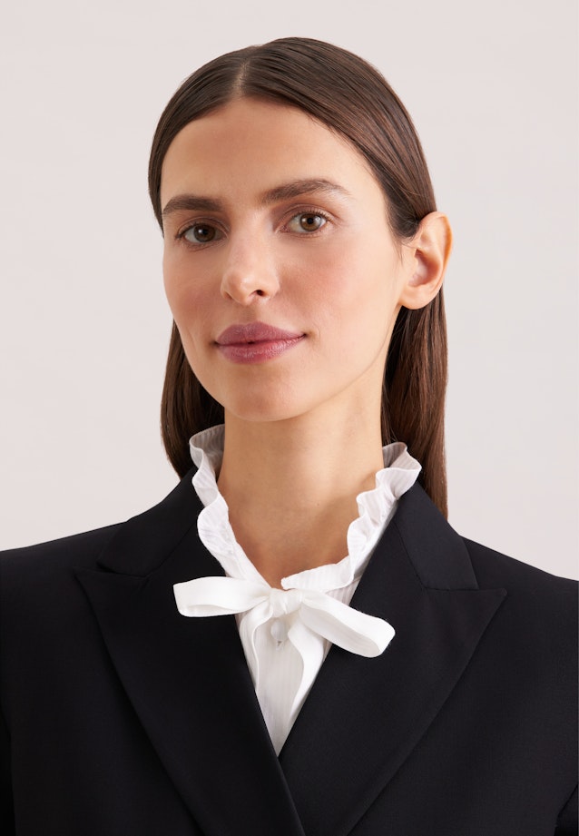 Zweireihiger Blazer mit aufgesetzten Taschen aus einer Wollmischung in Noir |  Seidensticker Onlineshop