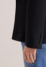 Zweireihiger Blazer mit aufgesetzten Taschen aus einer Wollmischung in Schwarz |  Seidensticker Onlineshop