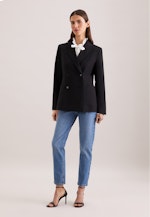 Zweireihiger Blazer mit aufgesetzten Taschen aus einer Wollmischung in Schwarz |  Seidensticker Onlineshop