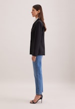 Zweireihiger Blazer mit aufgesetzten Taschen aus einer Wollmischung in Schwarz |  Seidensticker Onlineshop