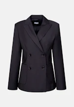Zweireihiger Blazer mit aufgesetzten Taschen aus einer Wollmischung in Dunkelblau |  Seidensticker Onlineshop