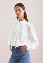 Schluppenbluse mit Rüschendetail in Weiß |  Seidensticker Onlineshop