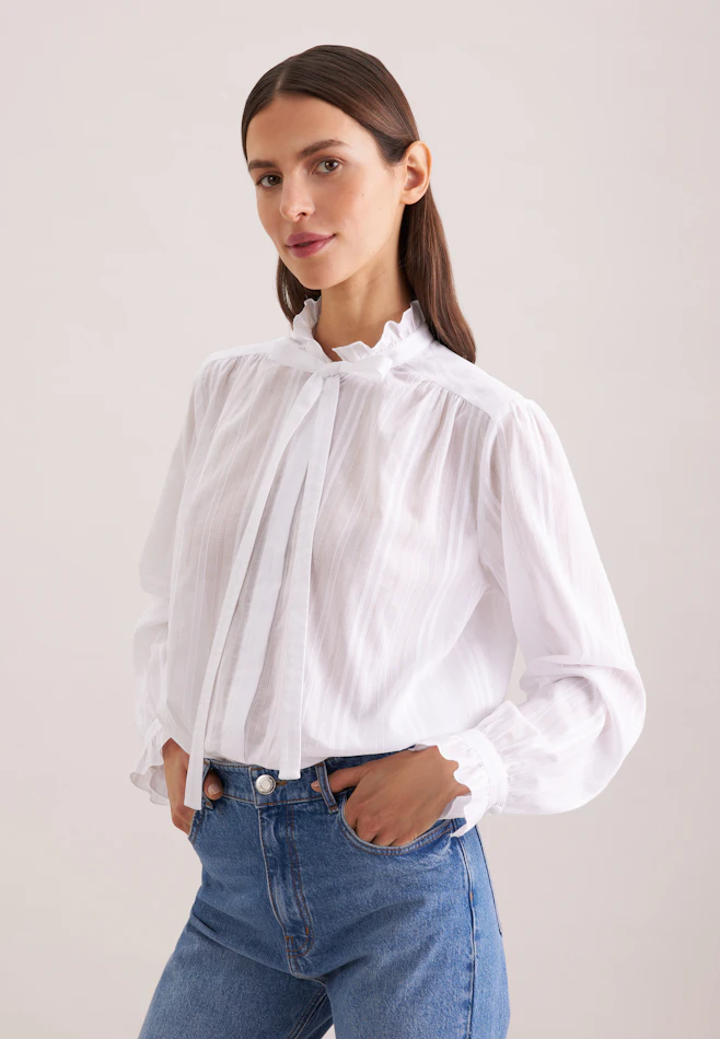 Bow Blouse with Ruffle Detail in Weiß | Seidensticker online shop