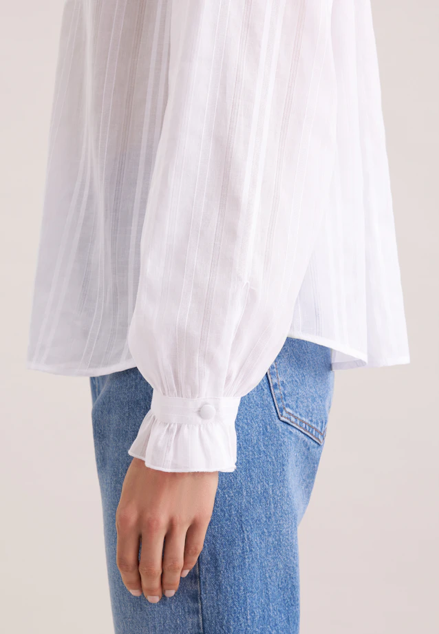 Schluppenbluse mit Rüschendetail in Weiß |  Seidensticker Onlineshop