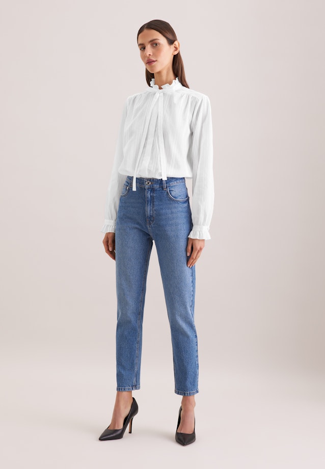 Schluppenbluse mit Rüschendetail in Weiß |  Seidensticker Onlineshop