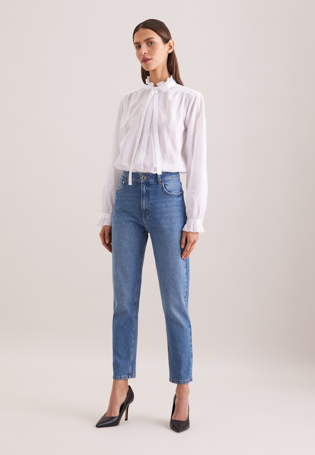 Schluppenbluse mit Rüschendetail in Weiß |  Seidensticker Onlineshop