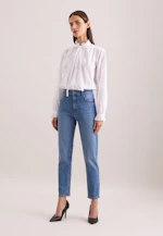 Schluppenbluse mit Rüschendetail in Weiß |  Seidensticker Onlineshop