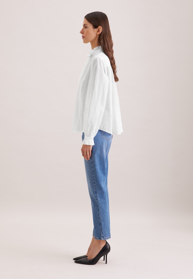 Schluppenbluse mit Rüschendetail in Weiß |  Seidensticker Onlineshop