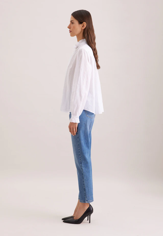 Schluppenbluse mit Rüschendetail in Weiß |  Seidensticker Onlineshop