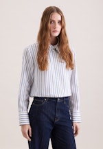 Hemdbluse in A- Linie aus Leinen Mix in Mittelblau |  Seidensticker Onlineshop