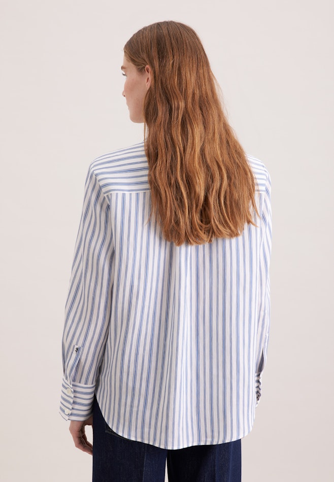 Hemdbluse in A- Linie aus Leinen Mix in Mittelblau | Seidensticker Onlineshop