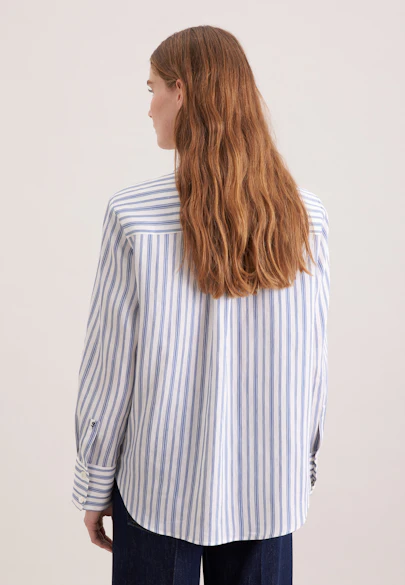 Hemdbluse in A- Linie aus Leinen Mix in Mittelblau |  Seidensticker Onlineshop