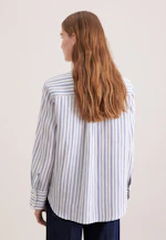 Hemdbluse in A- Linie aus Leinen Mix in Bleu Moyen |  Seidensticker Onlineshop