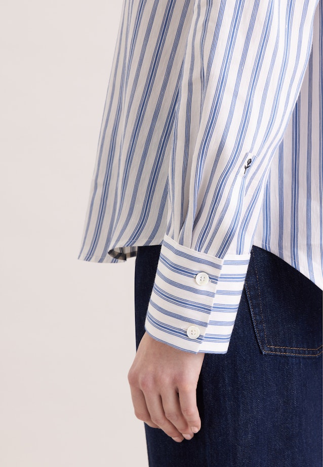 Hemdbluse in A- Linie aus Leinen Mix in Mittelblau |  Seidensticker Onlineshop