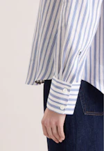 Hemdbluse in A- Linie aus Leinen Mix in Bleu Moyen |  Seidensticker Onlineshop