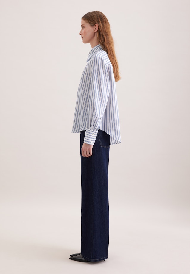 Hemdbluse in A- Linie aus Leinen Mix in Mittelblau |  Seidensticker Onlineshop