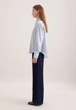 Hemdbluse in A- Linie aus Leinen Mix in Bleu Moyen |  Seidensticker Onlineshop