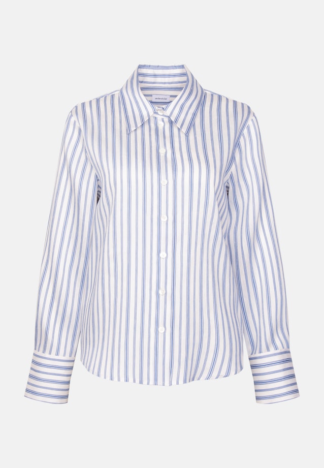 Hemdbluse in A- Linie aus Leinen Mix in Mittelblau |  Seidensticker Onlineshop