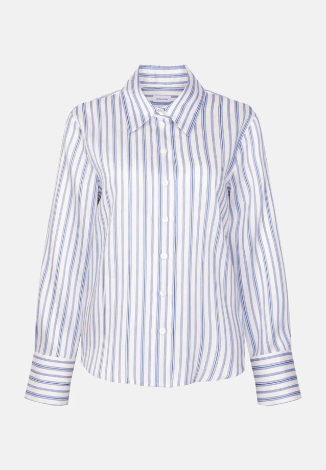 Hemdbluse in A- Linie aus Leinen Mix in Bleu Moyen |  Seidensticker Onlineshop