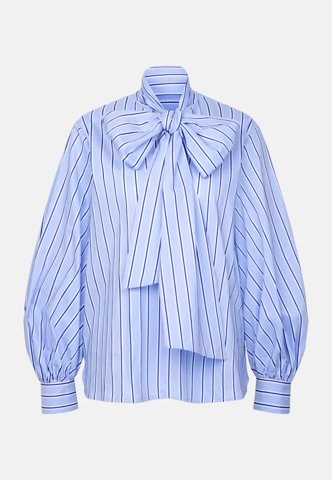 Schalkragenbluse mit Volumenärmel in Hellblau | Seidensticker Onlineshop