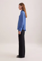 Shirt blouse with detachable bow tie in Mittelblau |  Seidensticker Onlineshop