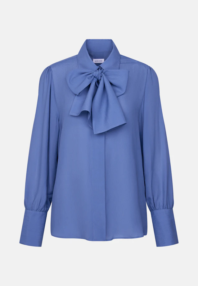 Shirt blouse with detachable bow tie in Mittelblau |  Seidensticker Onlineshop