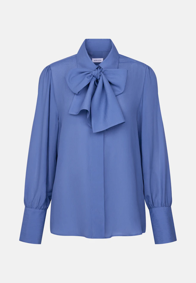 Hemdbluse mit abnehmbarer Schluppe in Mittelblau | Seidensticker Onlineshop