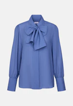 Shirt blouse with detachable bow tie in Mittelblau |  Seidensticker Onlineshop